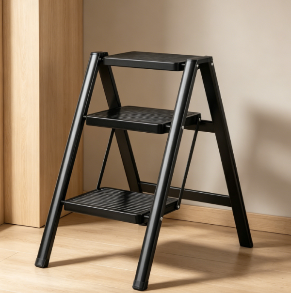 2-Step Aluminum Alloy Folding Ladder Stool | 150kg Load Capacity | Wide Non-Slip Steps | Kitchen, Wardrobe, Office